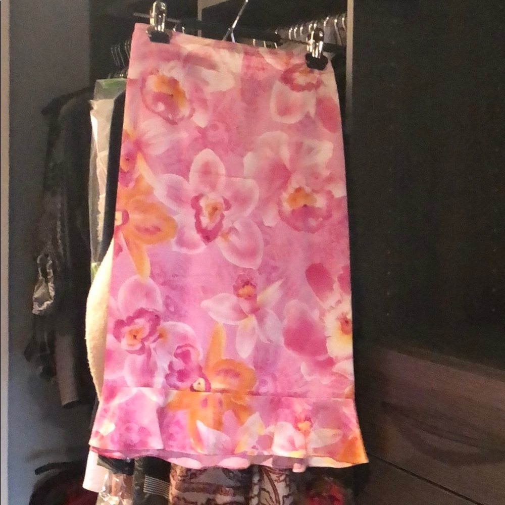 Gorgeous silk/cotton skirt with ruffled hem